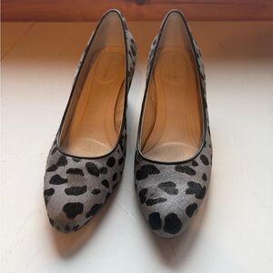 Cole Haan Ocelot-Print Wedge Heels Sz 9 Calf Hair